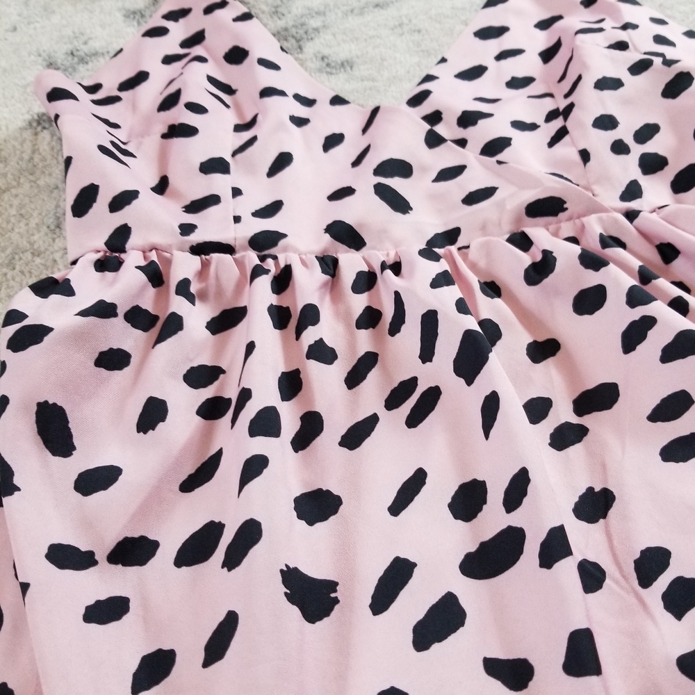 Pink Dalmatian Print Dress